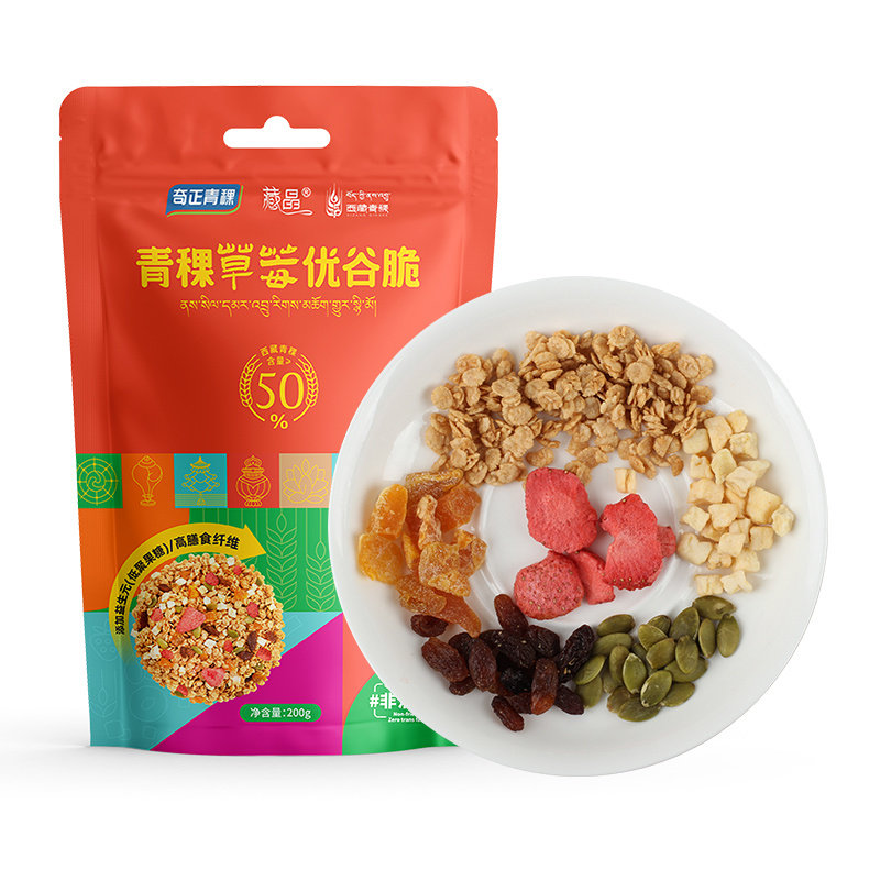 奇正青稞草莓优谷脆水果麦片西藏图片