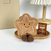 送礼趣味星星饼干玩偶圣诞节新品 五角星毛绒安抚公仔钥匙扣包挂件