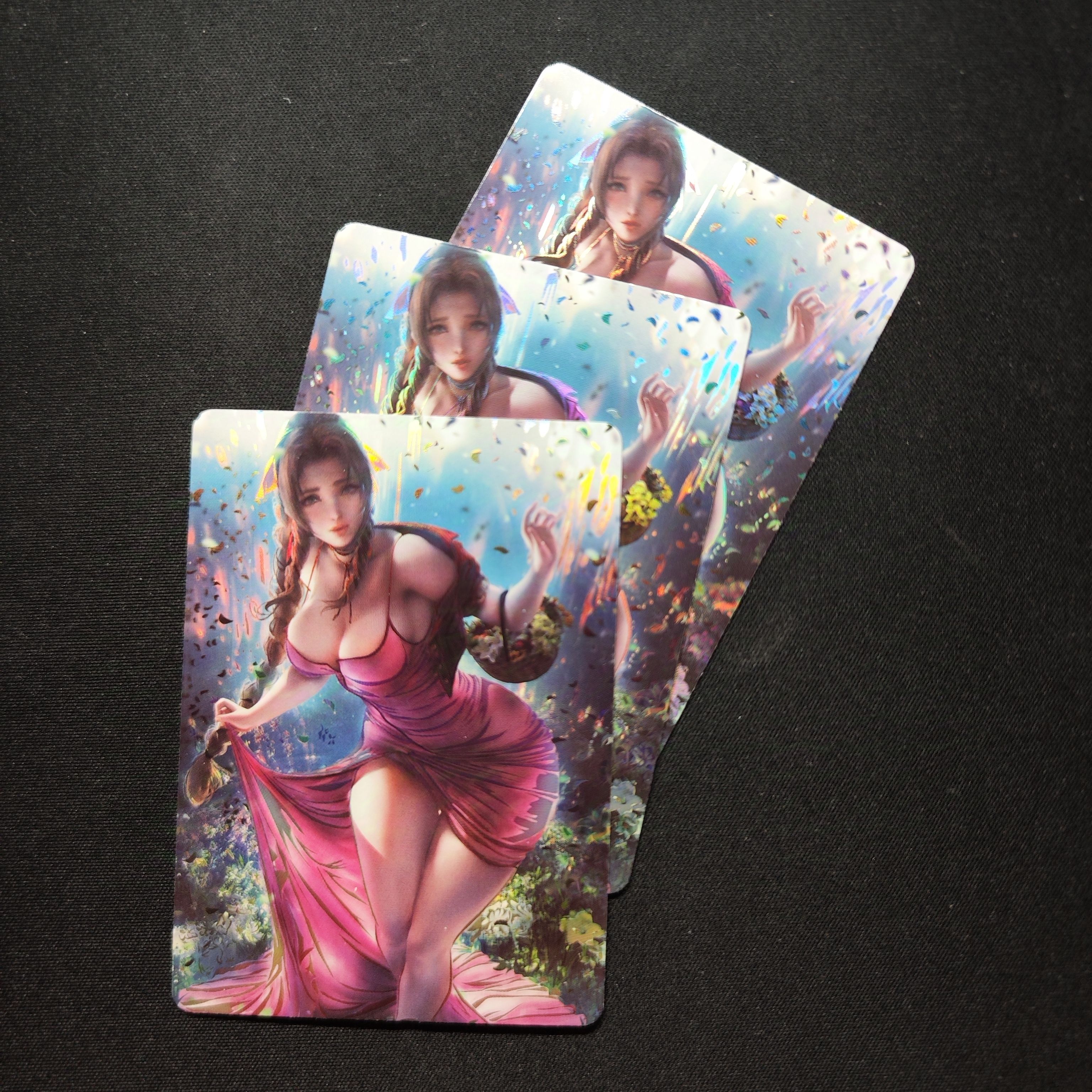 【特藏】最终幻想爱丽丝 女神同人 渐变分差收藏闪卡3张 63×88mm