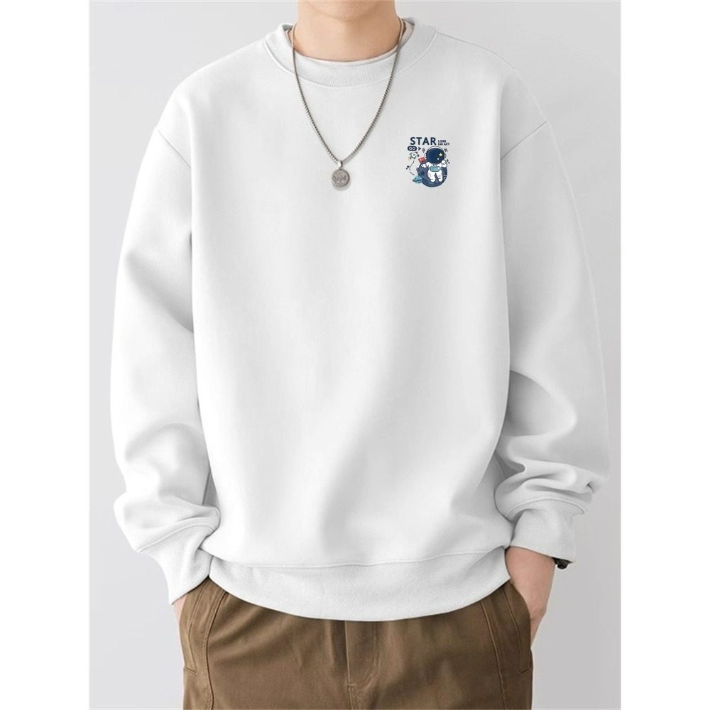 美式高街潮牌卫衣男款秋季无帽街头长袖t恤高级感痞帅重磅打底衫