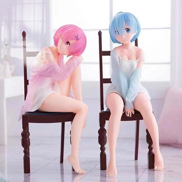 从零开始的异世界生活椅子坐姿雷姆拉姆睡衣蕾姆动漫模型手办摆件