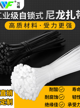 自锁尼龙扎带白黑色塑料束线带捆绑带捆扎3x4x5x200x250x300