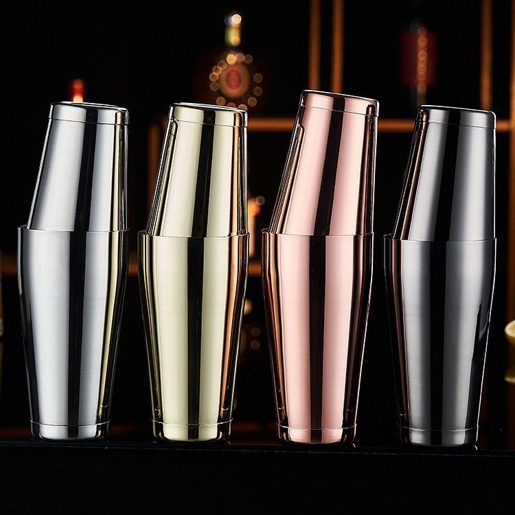 波士顿摇酒壶304不锈钢调酒器套装雪克壶鸡尾酒调酒工具酒吧摇壶