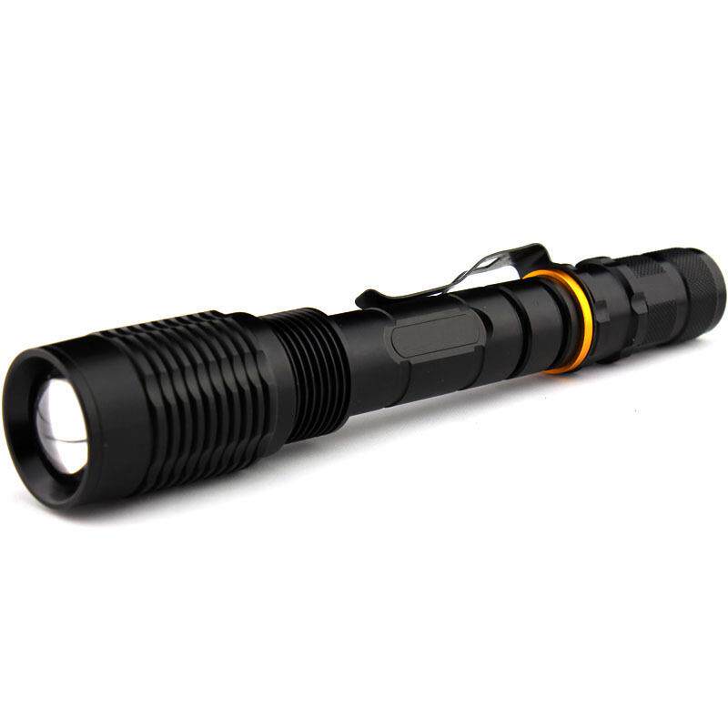 LED强光手电筒 2节18650变焦远射 T6功率充电手电筒