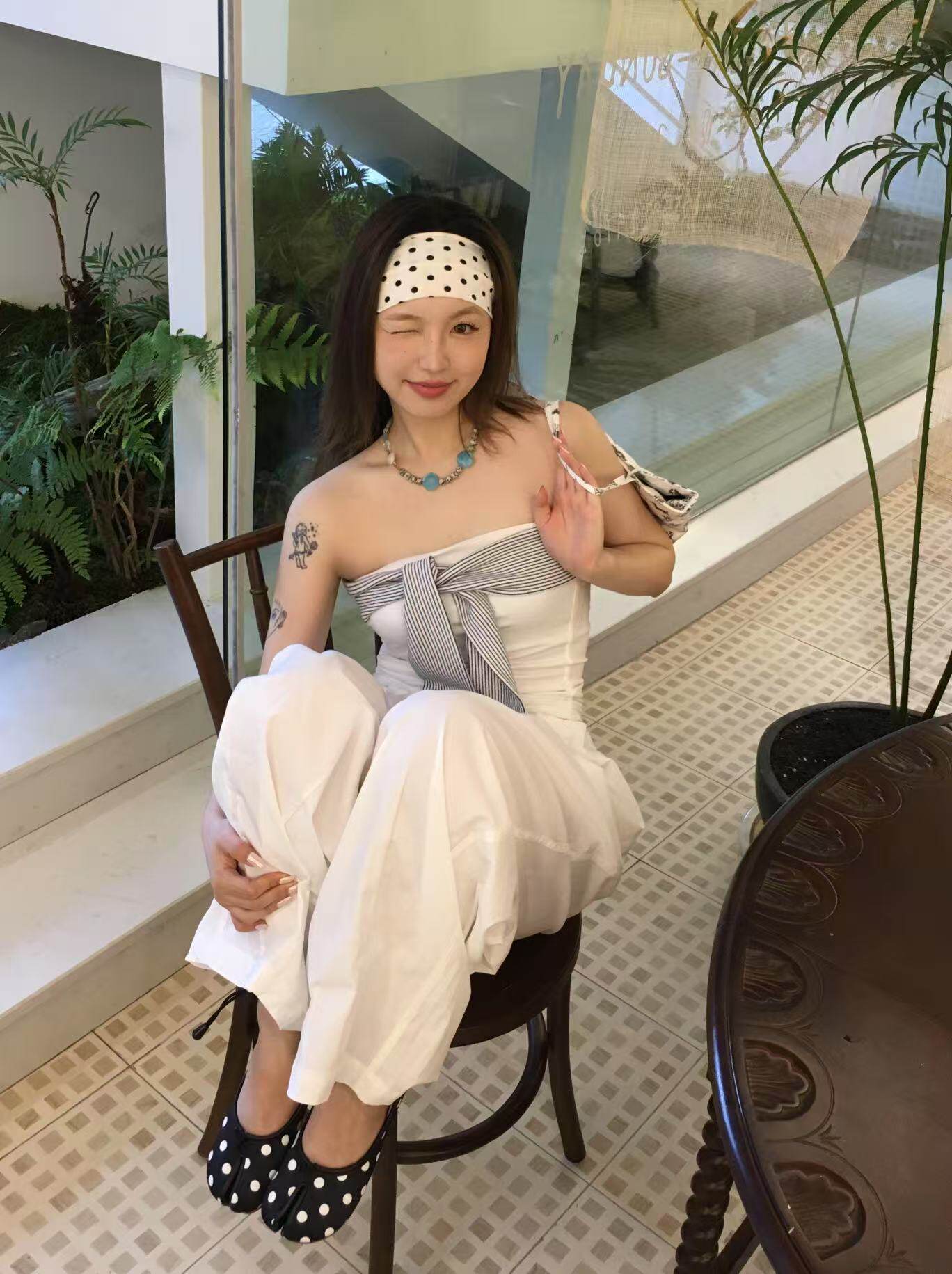 JW stylish复古波点分趾鞋女百搭猪蹄浅口单鞋子【瑕疵合集】
