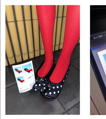 JWstylish复古黑白波点鞋女