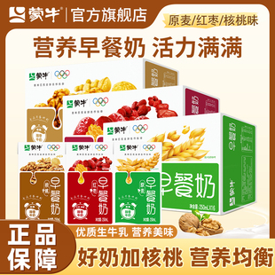 2箱1月 蒙牛早餐奶核桃礼盒麦香红枣学生营养24盒整箱特价旗舰店