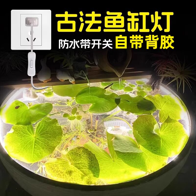 古法鱼缸灯 专用防水鱼池水缸生态圆形缸养鱼照明水下灯带LED灯条