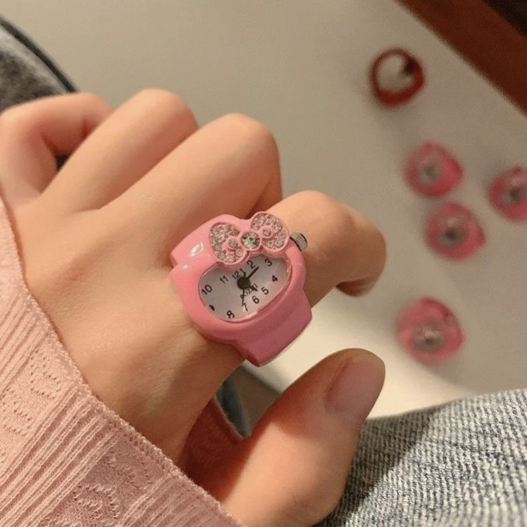 helloKitty手表小巧型ins高颜值学生可做指环情侣款潮酷生日礼物