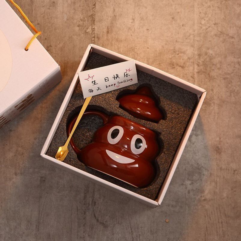 呆萌大便马克杯搞怪陶瓷屎型杯恶搞便便杯个性奇葩粑粑杯生日礼物
