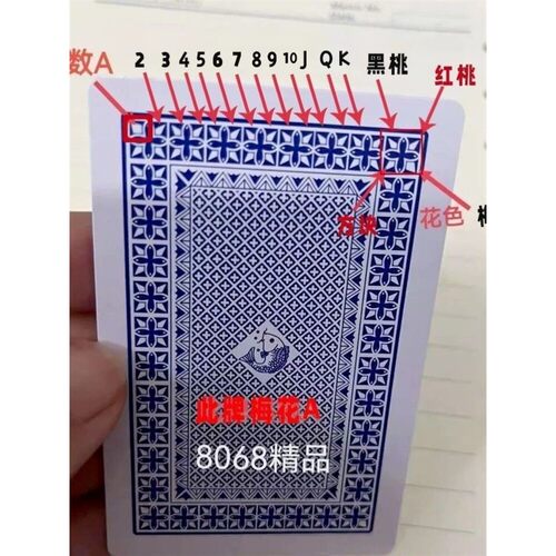 近景扑魔术背面识别克牌密码牌带记号肉眼认象形符号金花休闲道具