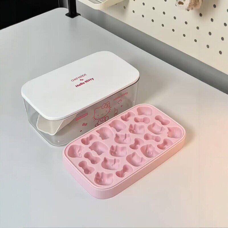 哈喽kitty冰格模具按压式硅胶冰块盒制冰盒食品级春夏季制冰神器