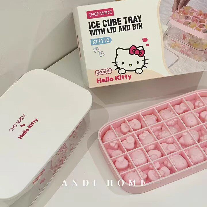 HelloKitty冰格凯蒂猫制冰盒家用食品级硅胶冰块模具大容量储冰盒