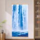 瀑布流水风景画客厅背景墙装 饰画流水生财现代简约挂画风水挂轴画