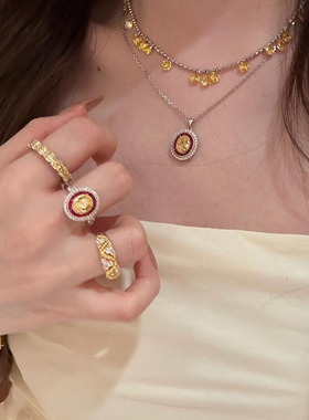 高定镶钻泪碎星河项链】通体925纯银镀K金网红千金名媛轻奢颈链女