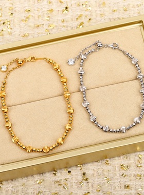 高定老钱风系列-手工拉丝手链】通体925纯银厚金分色电镀高级手环