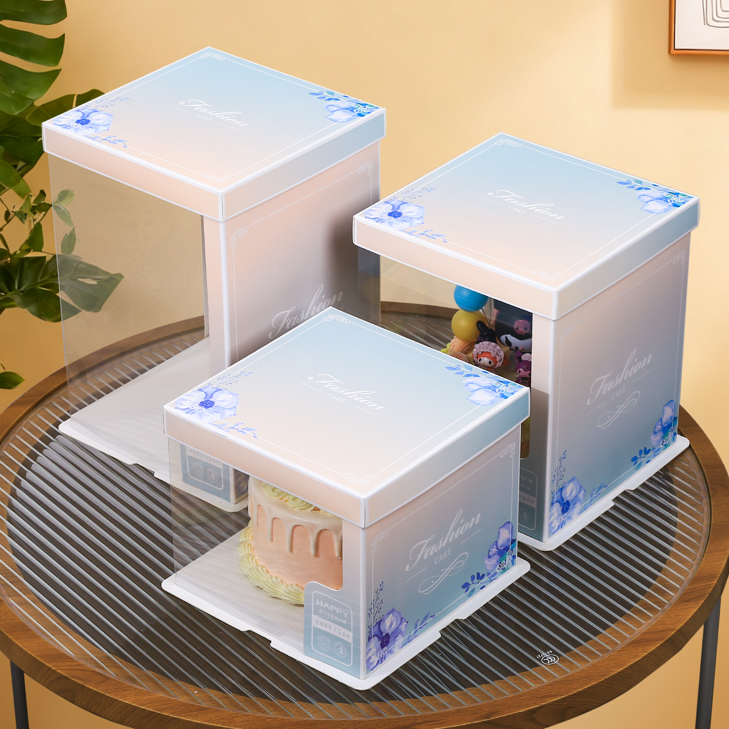 半透明生日蛋糕盒子包装盒四4六6八8十10寸12寸单双层加高烘焙盒