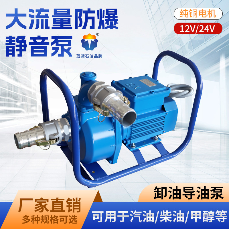 大流量抽油泵卸油导油泵12V24V汽油柴油甲醇2寸无刷马达防爆静音