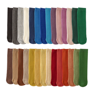 儿童秋冬款中长筒堆堆袜男童中筒袜纯棉袜子女童洋气保暖小腿袜子