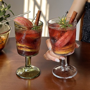 热红酒杯圣诞微醺氛围感女生高脚鸡尾酒杯煮红酒器皿法式 玻璃杯子