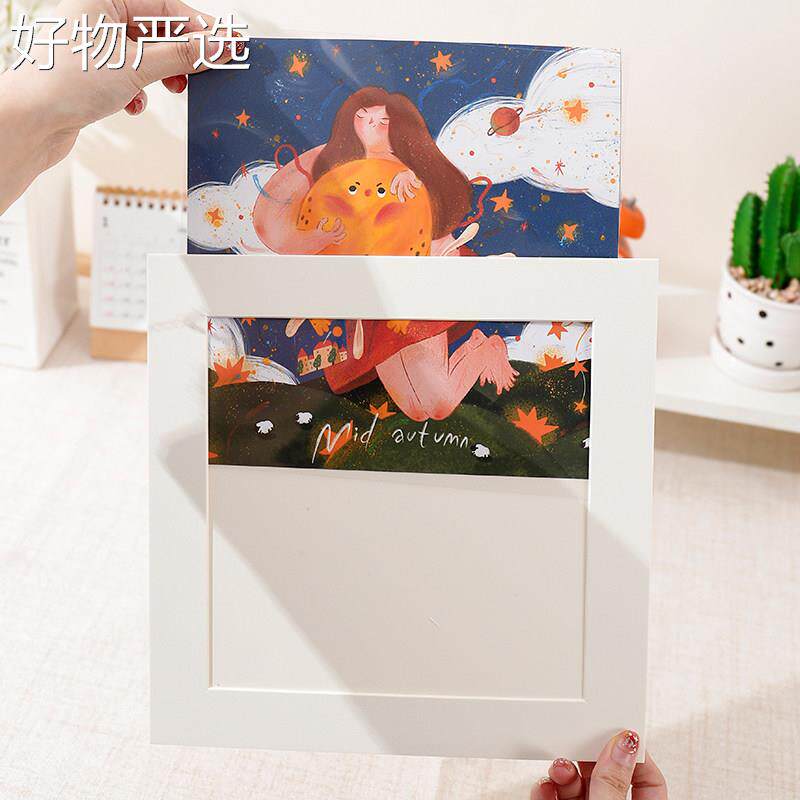 【严选好物】硬Q纸板画框白色方示形儿画童框安装版卡通人物插画