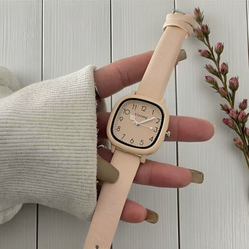 学生礼盒手表女方形复古简约小表盘ins高颜值森系文艺中学生腕表