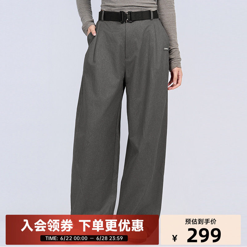 CANOTWAIT 机能卡扣腰带廓形弯刀休闲长裤男女秋冬潮百搭休闲通勤