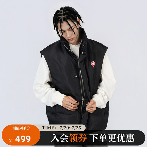 CANOTWAIT陈伟霆羽绒LOVE复刻羽绒立领回弹户外镜面马甲