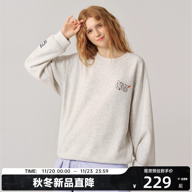 CANOTWAIT_迪士尼联名疯狂动物城系列刺绣圆领卫衣男女2025新款潮