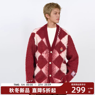 CNW迪士尼疯狂动物城系列菱格毛衣开衫节庆限定含羊毛冬宽松保暖