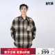 棉服外套秋冬情侣款 衬衫 设计感休闲 复古渐变格纹长袖 CANOTWAIT