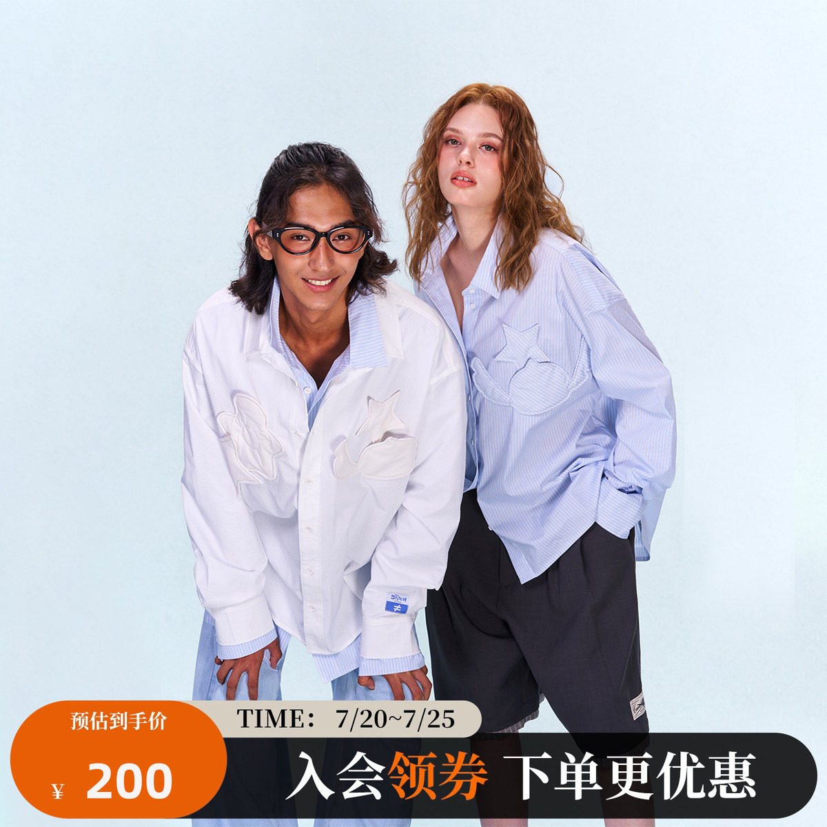 CANOTWAIT X 迪士尼联名史迪奇系列立体贴布长袖衬衫秋季男女新品