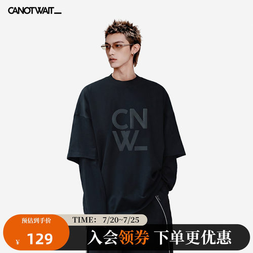 陈伟霆CANOTWAIT立体大logo男T恤