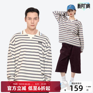 复古长袖 陈伟霆CANOTWAIT条纹POLO美式 T男女秋miu风 明星同款