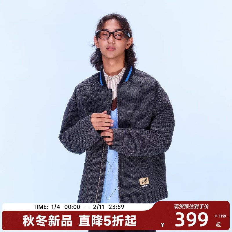 迪士尼联名史迪奇系列立体贴布格纹拉链夹克外套秋冬季新品复古潮,男装,夹克,淘宝优惠券,粉丝福利购,淘宝优惠卷