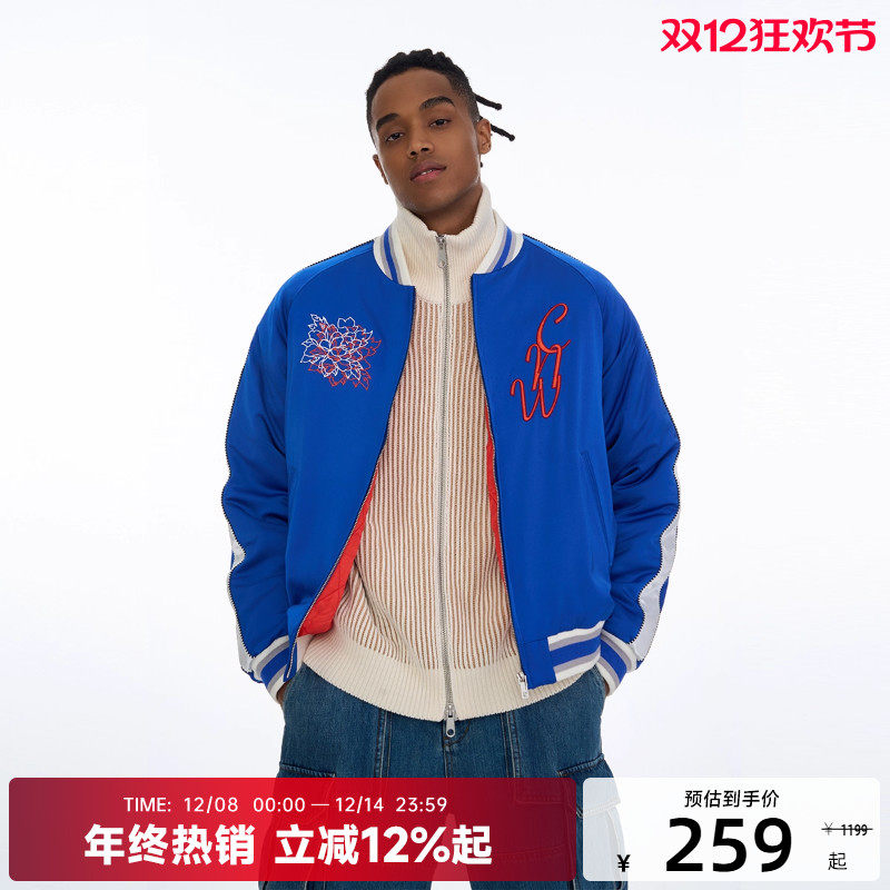 【陈伟霆】CANOTWAIT 复古绣花横须贺棉服夹克加厚保暖秋冬百搭潮