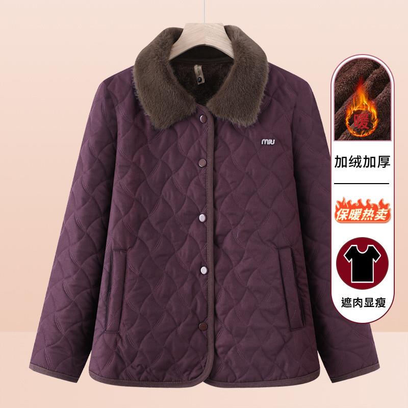 奶奶冬装棉袄加绒加厚外套