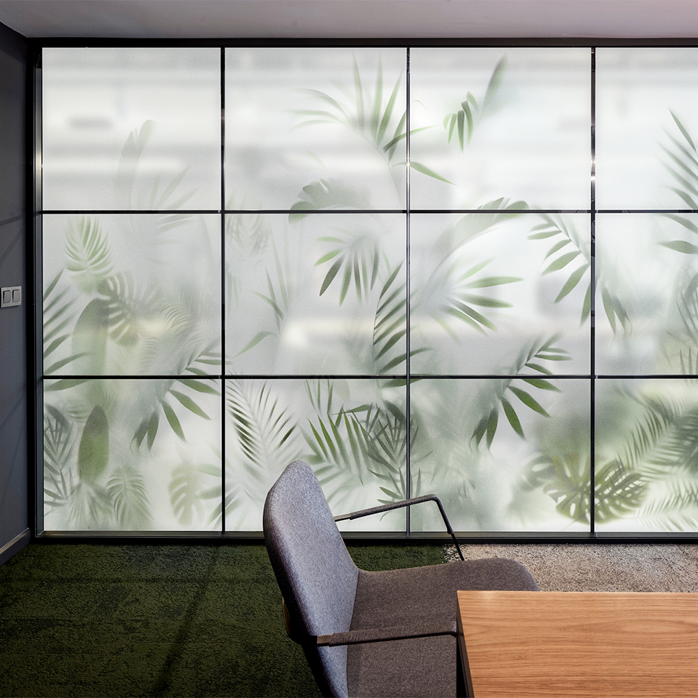 竹叶迷雾植物贴纸隔断玻璃门贴膜