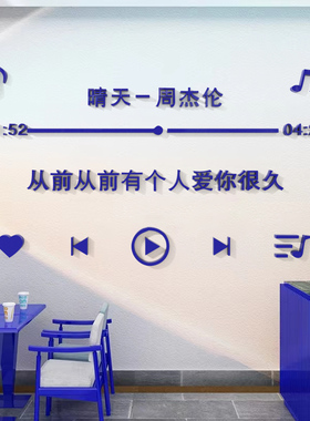 ins周杰伦晴天歌词网红墙贴3d立体贴纸画宿舍卧室房间墙壁面装饰