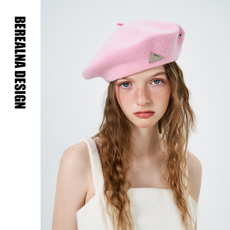 宣璐贺峻霖同款贝雷帽毛呢帽