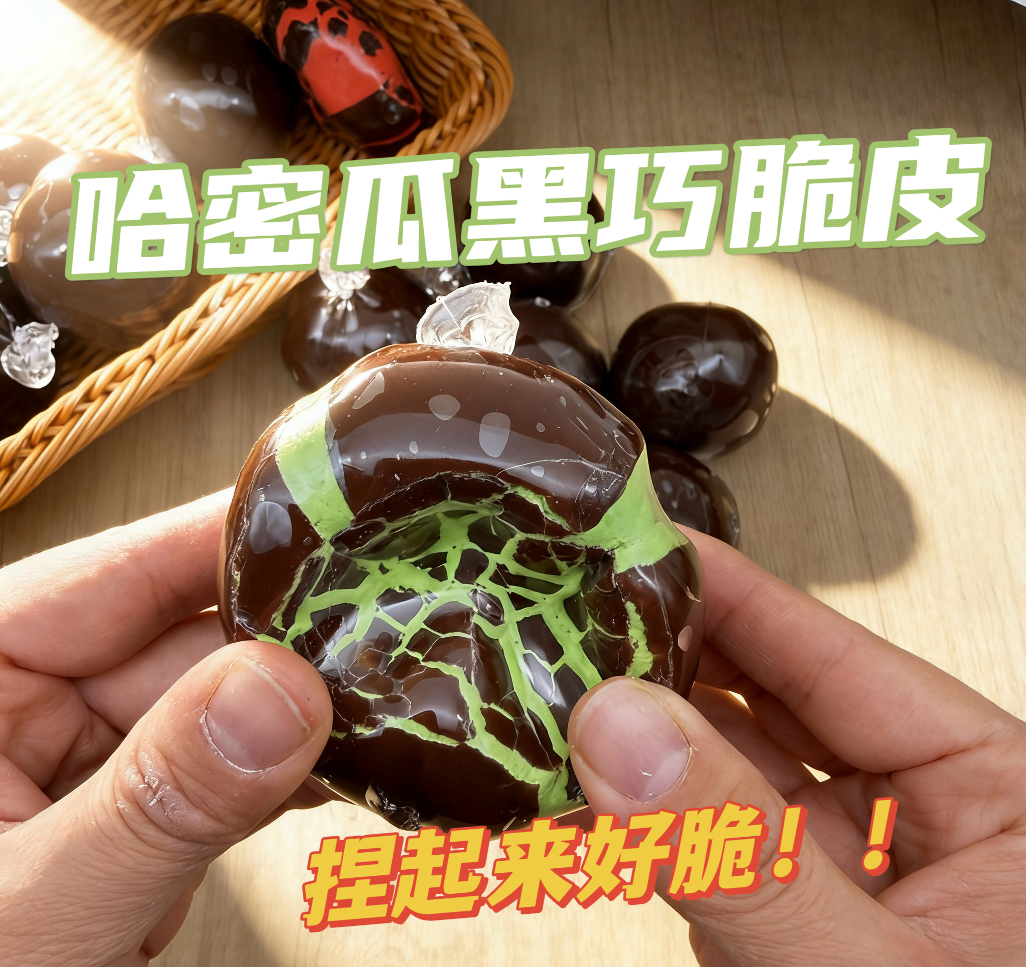 小红书同款薄荷巧克力抹茶脆皮球捏捏乐解压玩具外壳自制手作球
