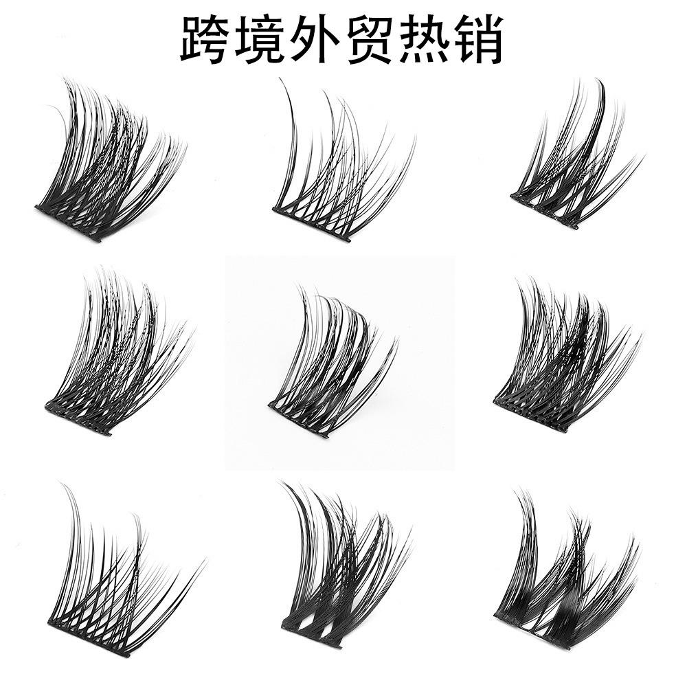 跨境簇状DIY眼睫毛单簇外贸浓密假睫毛欧美爆款朵毛分段3D假睫毛