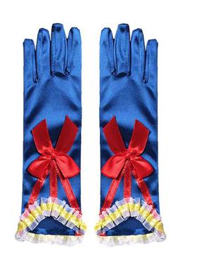 万圣节舞台表演配饰白雪公主手套snow white宝蓝色蕾丝花边手套