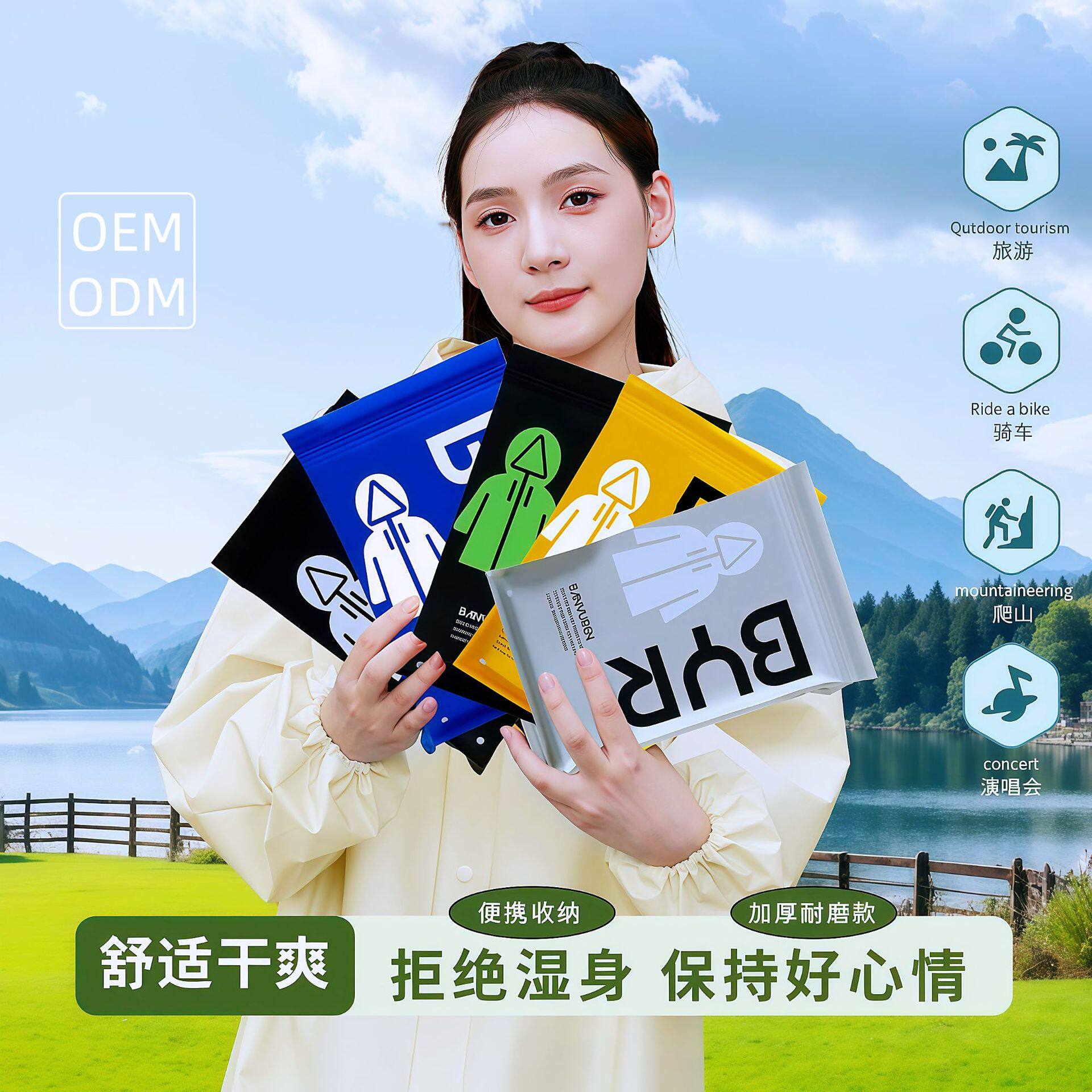 非一次性雨衣EVA成人加厚加長户外徒步旅游便携儿童连体雨披