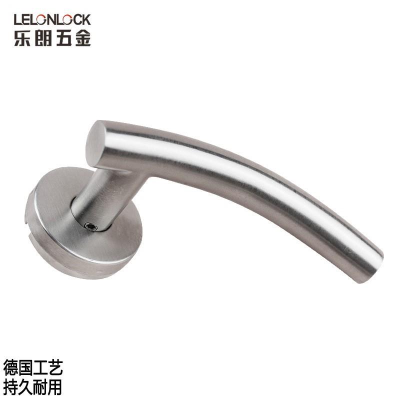 工厂不锈钢304弯管门把手 室内门防盗门分体锁 执手房门拉手
