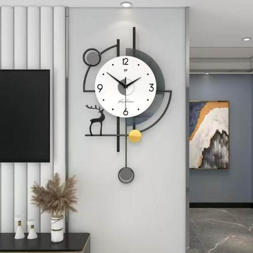 现代简约挂钟高级感客厅家居装饰餐厅静音钟表挂墙时尚创意挂表