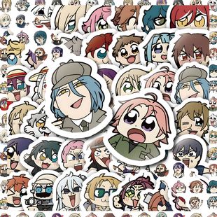 110张偶像梦幻祭es大川q版表情贴纸卡通可爱装饰diy手账防水贴画