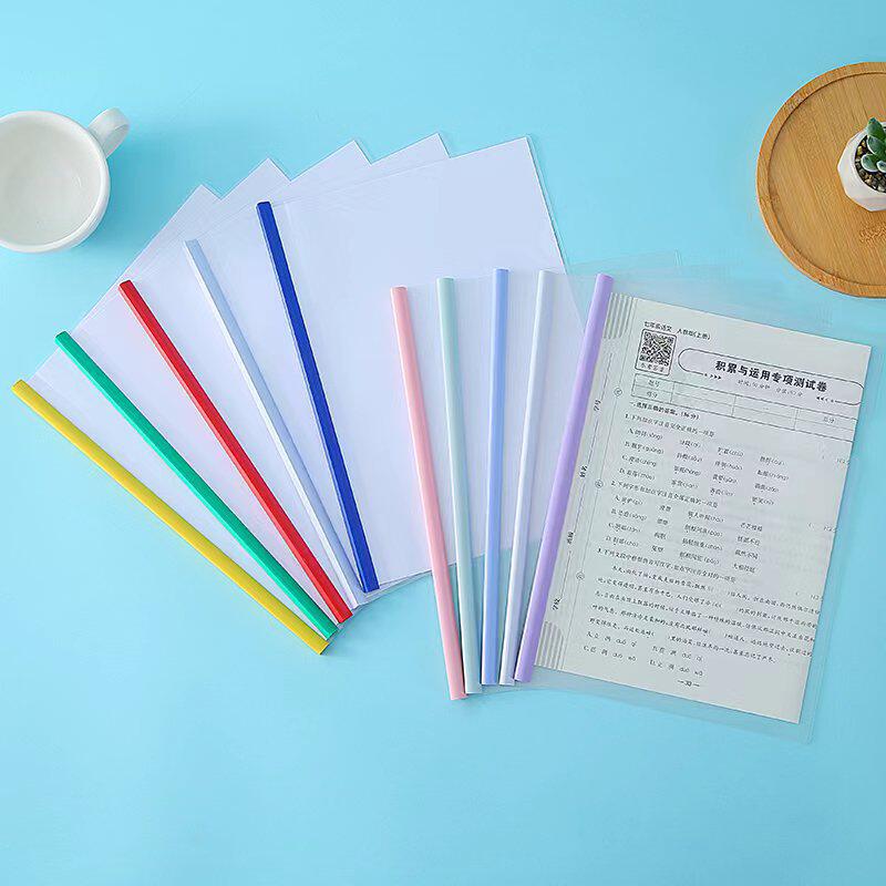 A4 레버 폴더 두꺼운 투명 정보 책 레버 클립 파일 보고서 폴더 테스트 종이 클립 사무용품