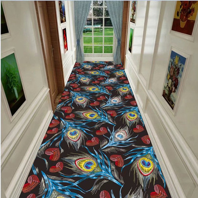 carpet高档走廊地毯过道中式家用客厅玄关地垫满铺酒店宾馆大块