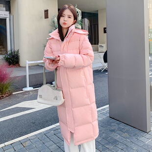 冬季50白鸭绒嘉兴平湖中戏羽绒服女过膝长款外套加厚平湖防风黑色